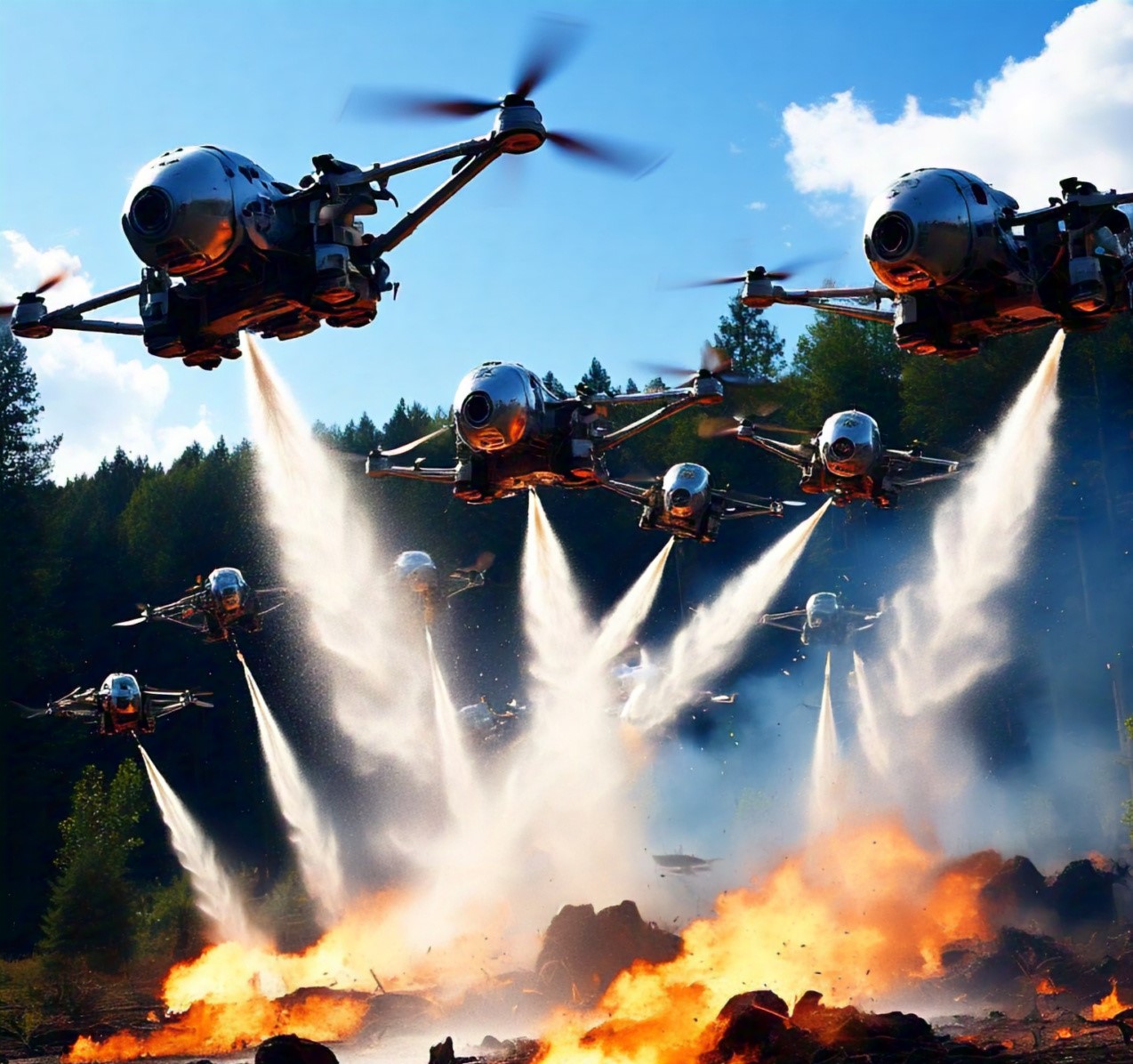 Firefighting using drones