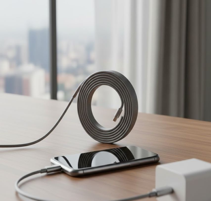 Magnetic Self-Winding Charging Cable