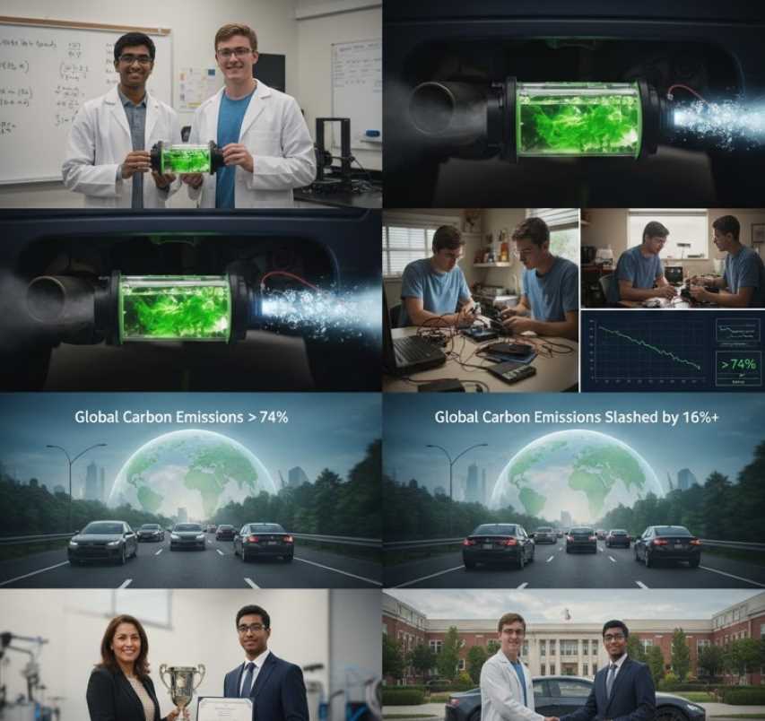 Pennsylvania Teens Invent Algae-Powered Exhaust Filter