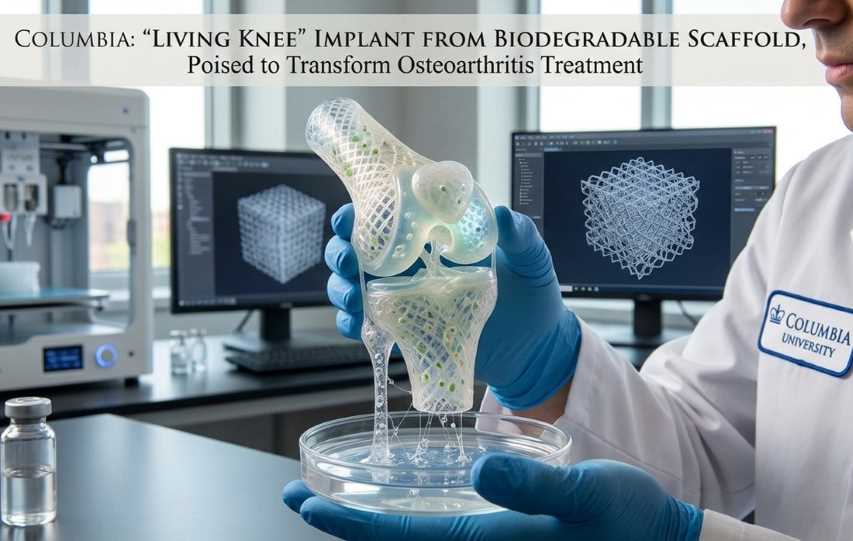 Columbia: “Living Knee” Implant from Biodegradable Scaffold Poised to Transform Osteoarthritis Treatment