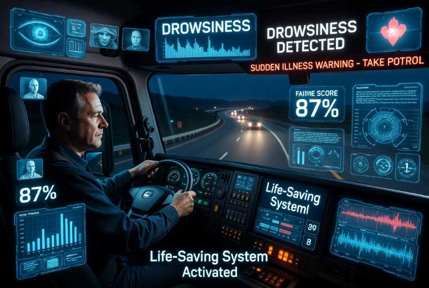 Truck Driver Drowsiness and Sudden Illness Detection