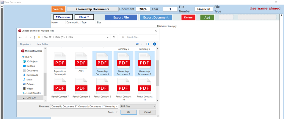 select one file or multiple files together