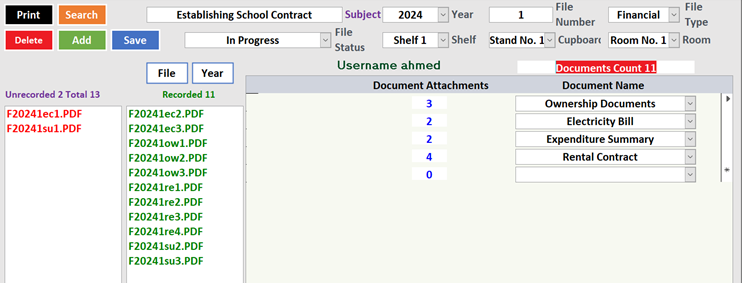 Deleted or unregistered files will appear on the left side