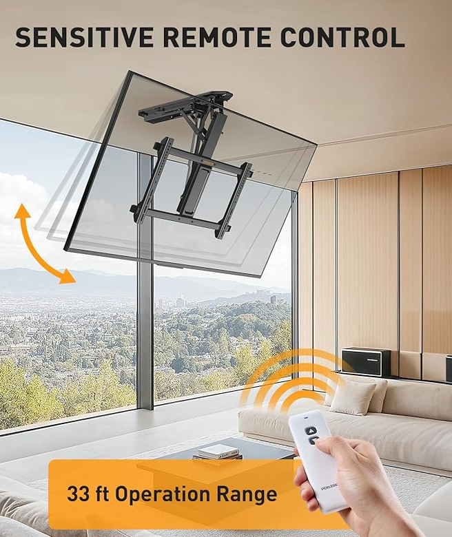 Perlegear Electric Ceiling TV Mount