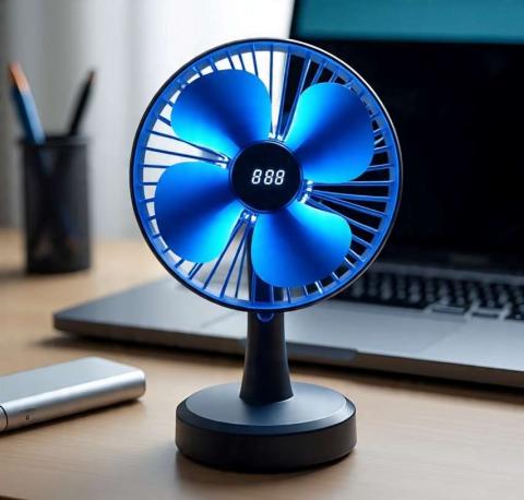 LED USB Clock Fan