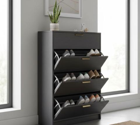 Shoe Rack with Flip Drawers