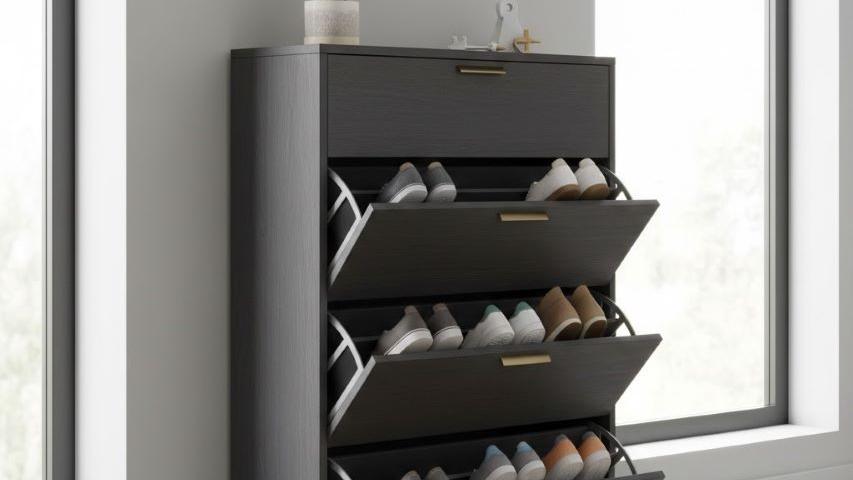 Shoe Rack with Flip Drawers