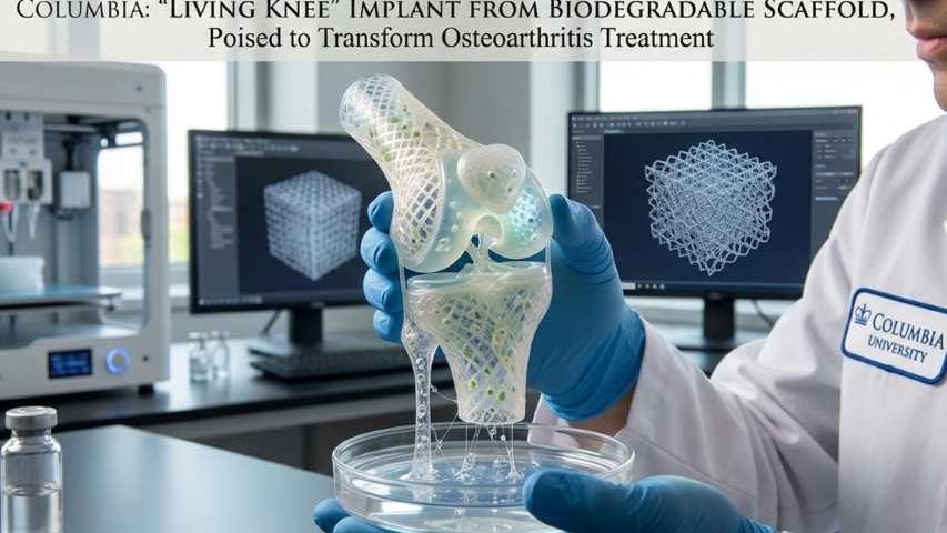 Columbia: “Living Knee” Implant from Biodegradable Scaffold Poised to Transform Osteoarthritis Treatment