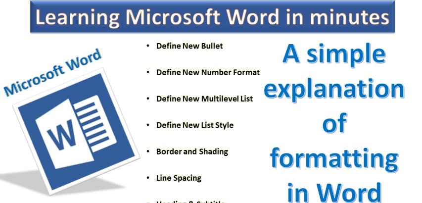 Formatting in Microsoft Word