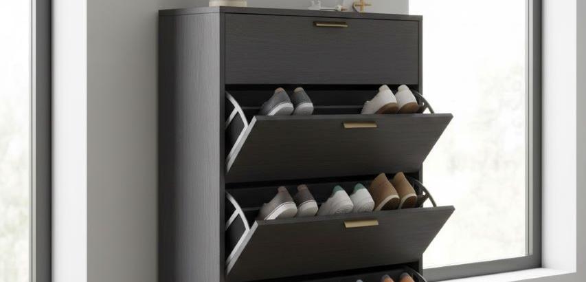 Shoe Rack with Flip Drawers