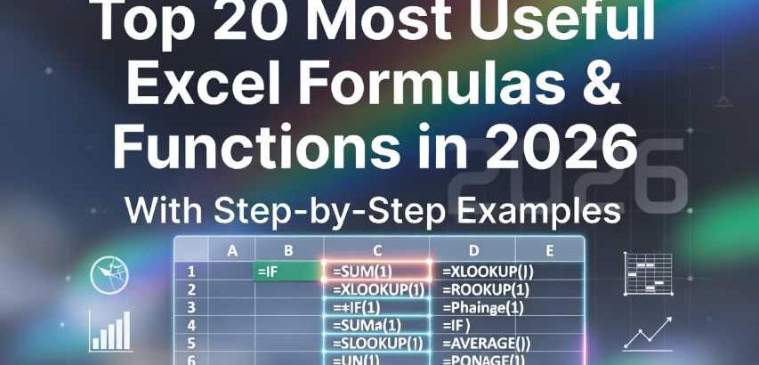 أهم 20 صيغة ودالة في برنامج إكسل لعام 2026 مع أمثلة